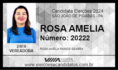 Candidato ROSA AMELIA 2024 - SÃO JOÃO DE PIRABAS - Eleições