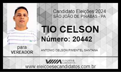 Candidato TIO CELSON 2024 - SÃO JOÃO DE PIRABAS - Eleições