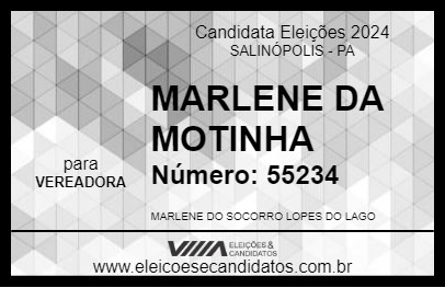 Candidato MARLENE DA MOTINHA 2024 - SALINÓPOLIS - Eleições