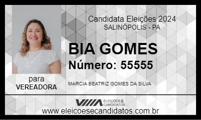 Candidato BIA GOMES 2024 - SALINÓPOLIS - Eleições