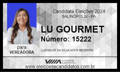 Candidato LU GOURMET 2024 - SALINÓPOLIS - Eleições