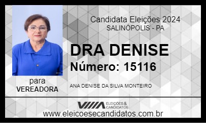 Candidato DRA DENISE 2024 - SALINÓPOLIS - Eleições