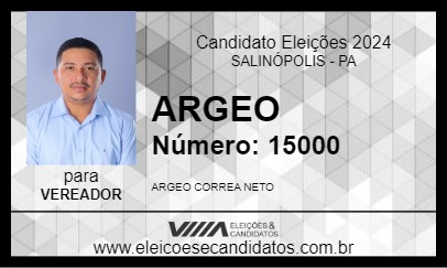 Candidato ARGEO 2024 - SALINÓPOLIS - Eleições