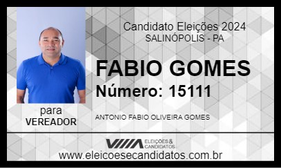 Candidato FABIO GOMES 2024 - SALINÓPOLIS - Eleições