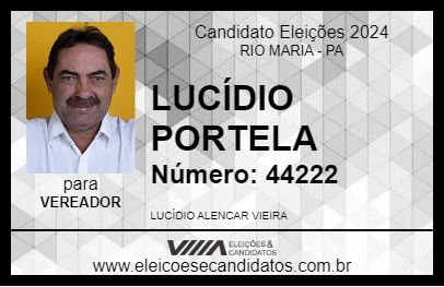 Candidato LUCÍDIO PORTELA 2024 - RIO MARIA - Eleições