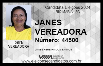 Candidato JANES VEREADORA 2024 - RIO MARIA - Eleições