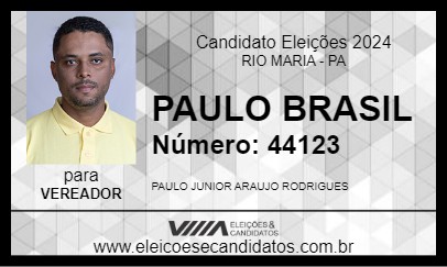 Candidato PAULO BRASIL 2024 - RIO MARIA - Eleições