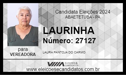 Candidato LAURINHA 2024 - ABAETETUBA - Eleições