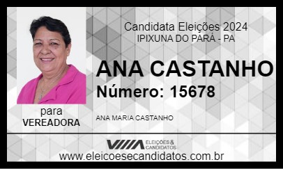 Candidato ANA CASTANHO 2024 - IPIXUNA DO PARÁ - Eleições