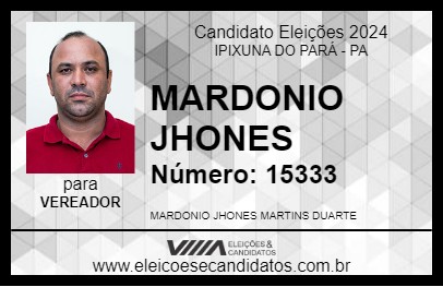 Candidato MARDONIO JHONES 2024 - IPIXUNA DO PARÁ - Eleições