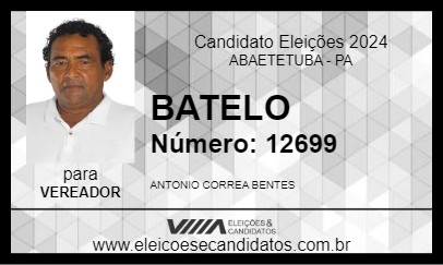 Candidato BATELO 2024 - ABAETETUBA - Eleições