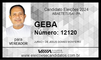 Candidato GEBA 2024 - ABAETETUBA - Eleições