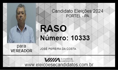 Candidato RASO 2024 - PORTEL - Eleições