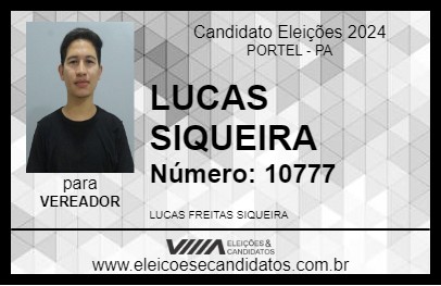 Candidato LUCAS SIQUEIRA 2024 - PORTEL - Eleições