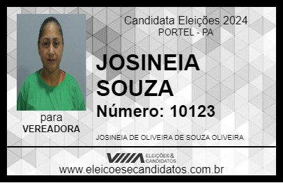 Candidato JOSINEIA SOUZA 2024 - PORTEL - Eleições