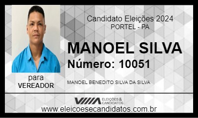 Candidato MANOEL SILVA 2024 - PORTEL - Eleições