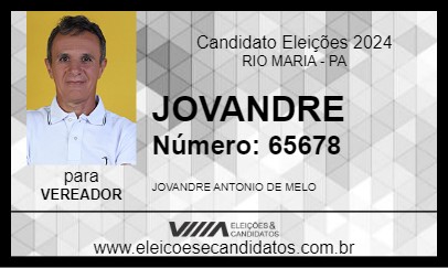 Candidato JOVANDRE 2024 - RIO MARIA - Eleições