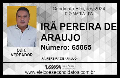 Candidato PROFESSOR IRÃ 2024 - RIO MARIA - Eleições