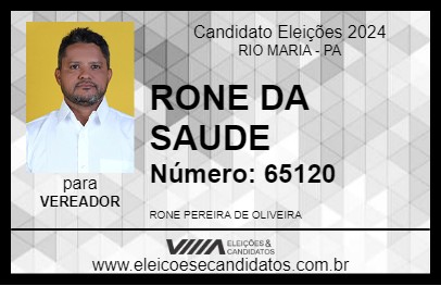 Candidato RONE DA SAUDE 2024 - RIO MARIA - Eleições