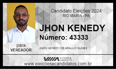 Candidato JHON KENEDY 2024 - RIO MARIA - Eleições