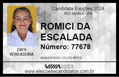 Candidato ROMICI DA ESCALADA 2024 - RIO MARIA - Eleições