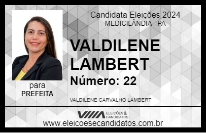 Candidato VALDILENE LAMBERT 2024 - MEDICILÂNDIA - Eleições