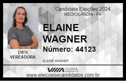 Candidato ELAINE WAGNER 2024 - MEDICILÂNDIA - Eleições