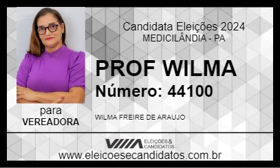 Candidato PROF WILMA 2024 - MEDICILÂNDIA - Eleições