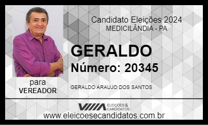 Candidato GERALDO 2024 - MEDICILÂNDIA - Eleições