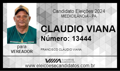 Candidato CLAUDIO VIANA 2024 - MEDICILÂNDIA - Eleições