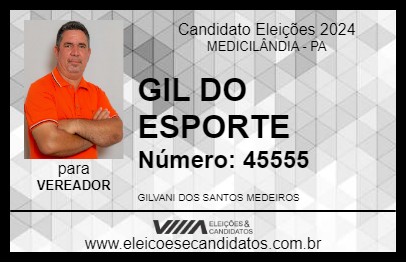 Candidato GIL DO ESPORTE 2024 - MEDICILÂNDIA - Eleições