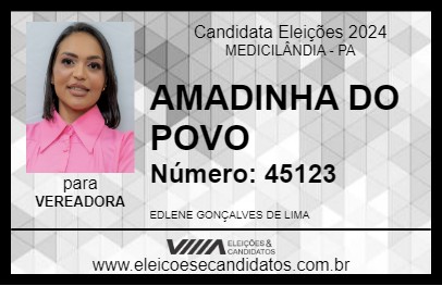 Candidato AMADINHA DO POVO 2024 - MEDICILÂNDIA - Eleições