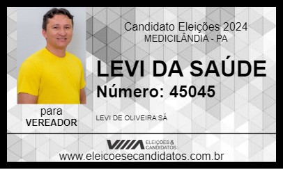 Candidato LEVI DA SAÚDE 2024 - MEDICILÂNDIA - Eleições