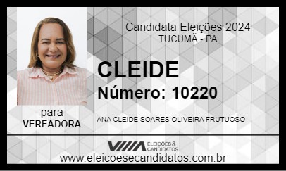 Candidato CLEIDE 2024 - TUCUMÃ - Eleições