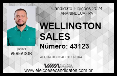 Candidato WELLINGTON SALES 2024 - ANANINDEUA - Eleições