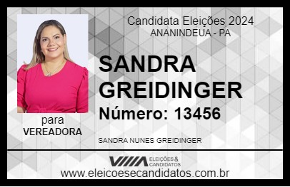 Candidato SANDRA GREIDINGER 2024 - ANANINDEUA - Eleições