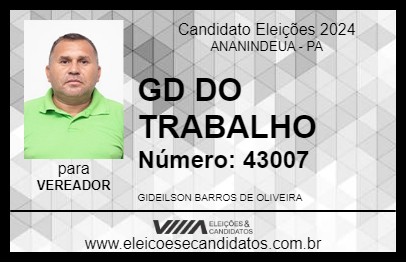 Candidato GD DO TRABALHO 2024 - ANANINDEUA - Eleições