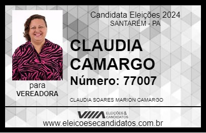 Candidato CLAUDIA CAMARGO 2024 - SANTARÉM - Eleições