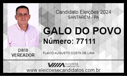 Candidato GALO DO POVO 2024 - SANTARÉM - Eleições