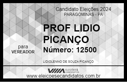 Candidato PROF LIDIO PICANÇO 2024 - PARAGOMINAS - Eleições