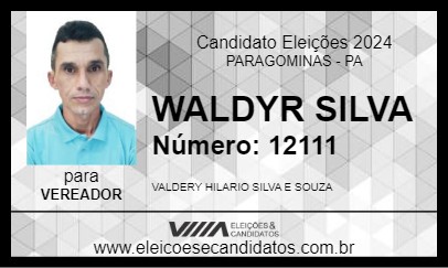 Candidato WALDYR SILVA 2024 - PARAGOMINAS - Eleições