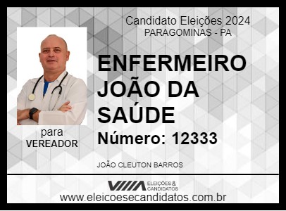 Candidato ENFERMEIRO JOÃO DA SAÚDE 2024 - PARAGOMINAS - Eleições