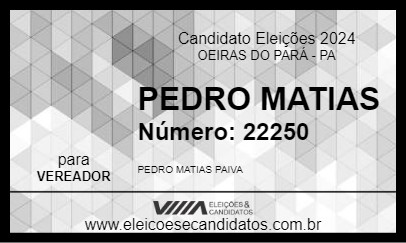 Candidato PEDRO MATIAS 2024 - OEIRAS DO PARÁ - Eleições