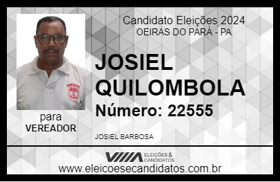 Candidato JOSIEL QUILOMBOLA 2024 - OEIRAS DO PARÁ - Eleições