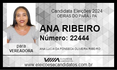 Candidato ANA RIBEIRO 2024 - OEIRAS DO PARÁ - Eleições