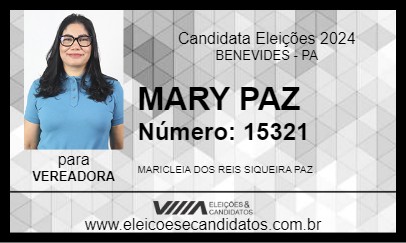 Candidato MARY PAZ 2024 - BENEVIDES - Eleições