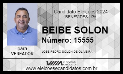 Candidato BEIBE SOLON 2024 - BENEVIDES - Eleições