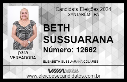 Candidato BETH SUSSUARANA 2024 - SANTARÉM - Eleições