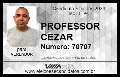 Candidato PROFESSOR CEZAR 2024 - MOJU - Eleições