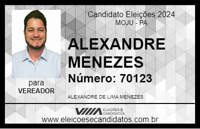 Candidato ALEXANDRE MENEZES 2024 - MOJU - Eleições